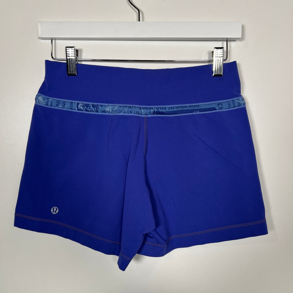 Lululemon Short Shorts Purple Athletic Yoga Running Stretchy Size 4 - Picture 3 of 5